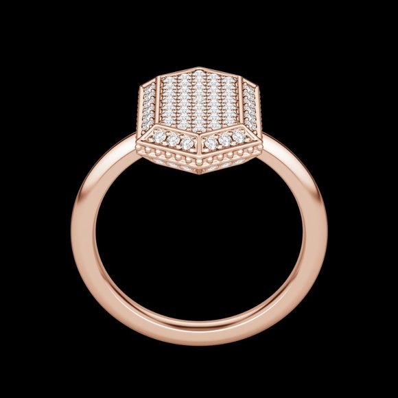 Hexagon Pavé Ring - Picture 8 of 9